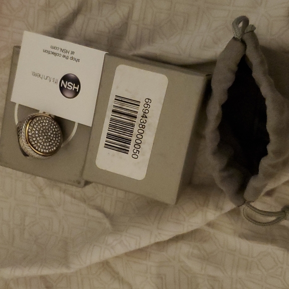 New Emma Skye Stainless Steel Pav Crystal Textured Two-tone Ring. - Picture 13 of 15